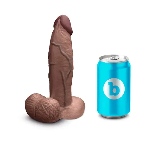 b-Vibe Slipskin Realistic Silicone Dildo 7 in. Girthy in Brown