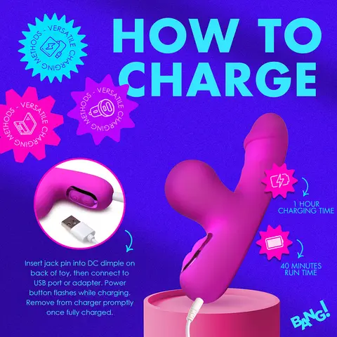 BANG! Mini Suction Rabbit Vibrator in Purple
