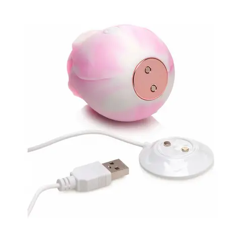 Curve Toys Gossip Cum Into Bloom Rechargeable Silicone Clitoral Stimulator Rose Flirt