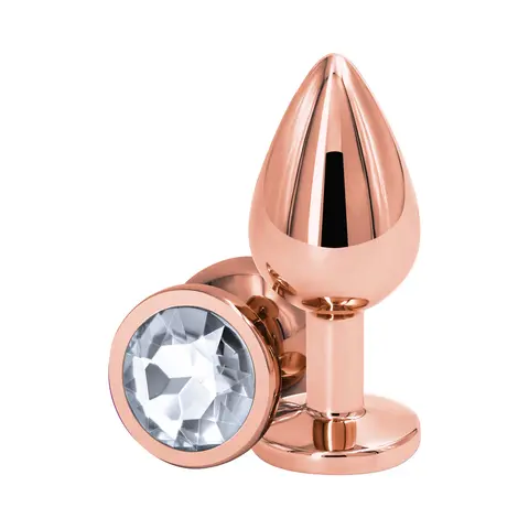 Rear Assets Rose Gold Anal Plug Medium in Clear