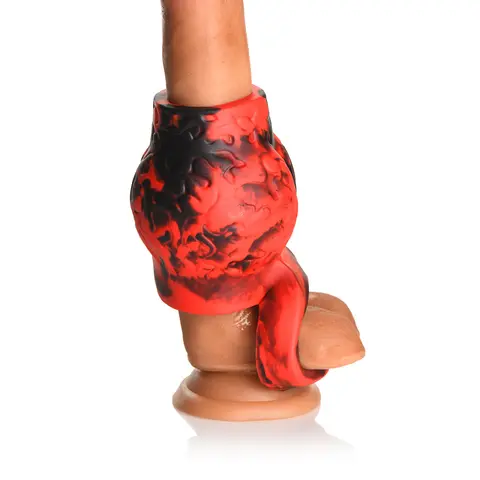 Creature Cocks Hell Hound Silicone Girth Enhancer with Ball Strap L
