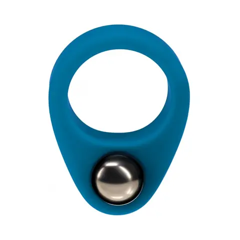 LEVELZ Liquid Silicone Single Weighted Ball Cock Ring in Teal