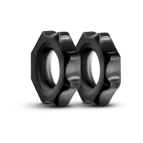 Stay Hard Nutz Cockring 2-Pack in Black