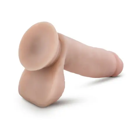 Dr. Skin Glide Realistic 7 in. Self-Lubricating Dildo with Balls in Beige