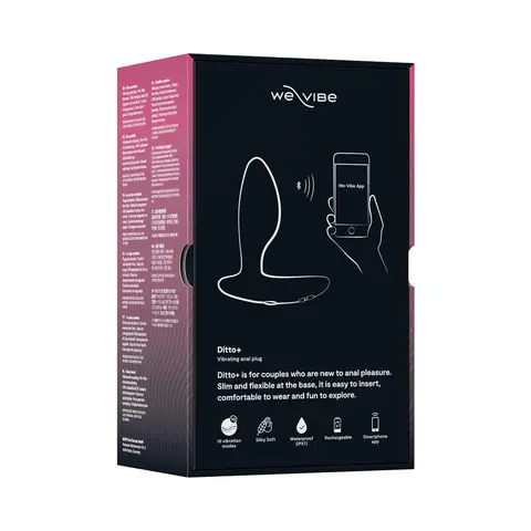 We-Vibe Ditto+ Rechargeable Remote Control Vibrating Anal Plug Satin Black