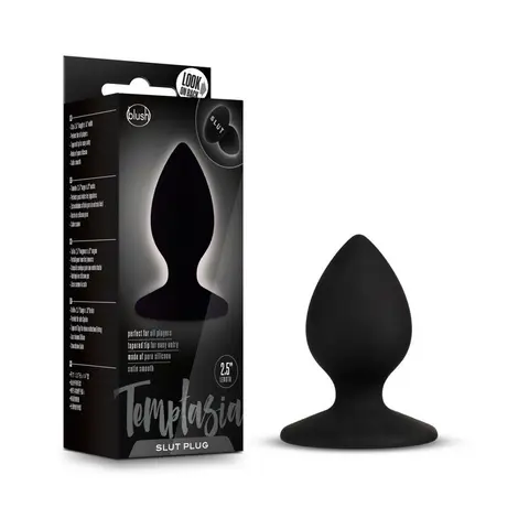 Temptasia 'Slut' Silicone Anal Plug Black