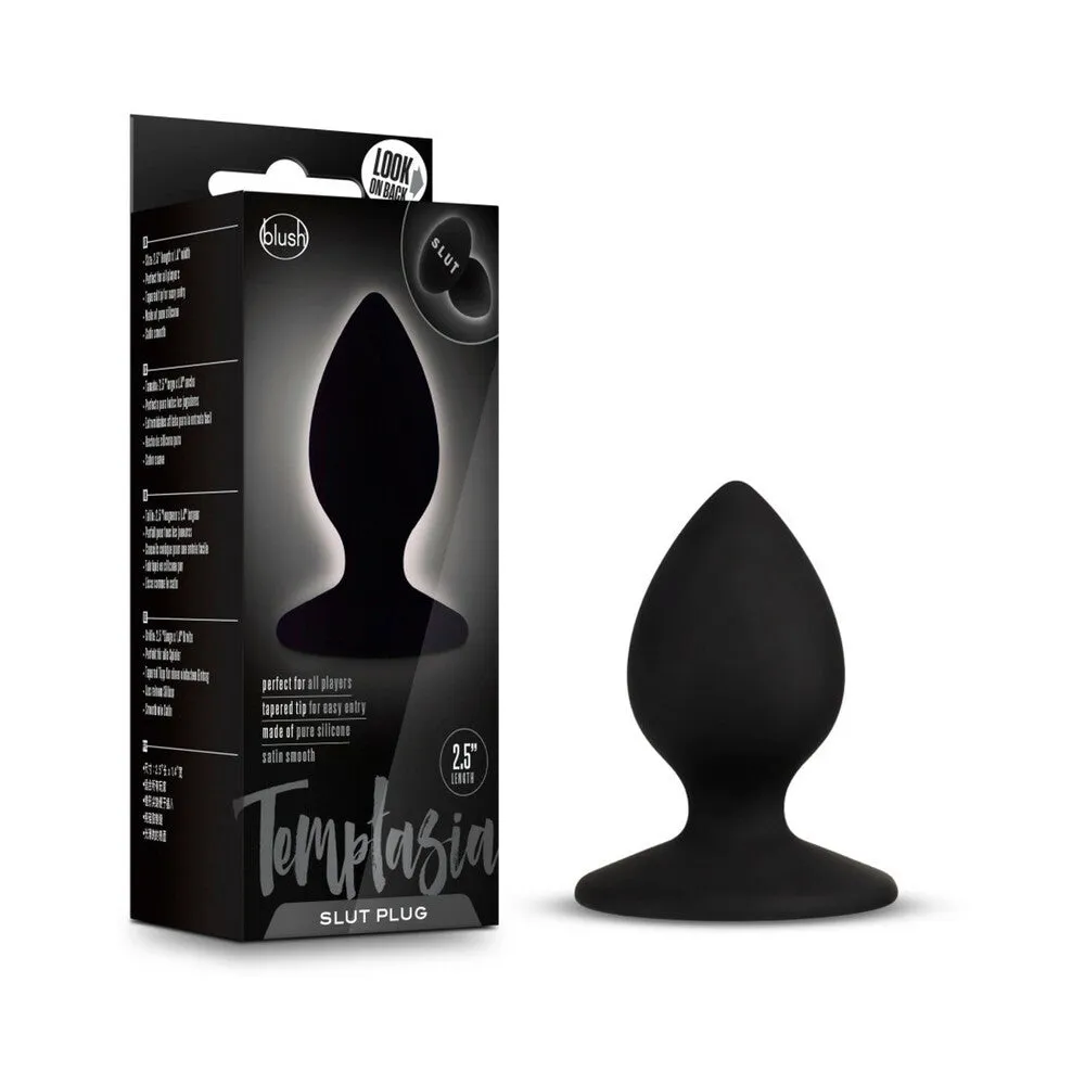 Temptasia 'Slut' Silicone Anal Plug Black