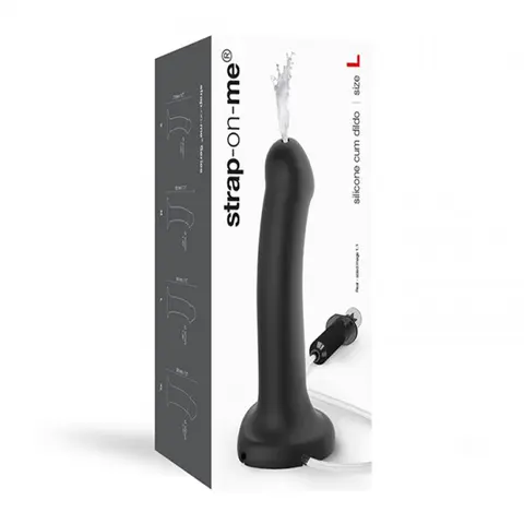 Strap-On-Me Silicone Cum Dildo Black Large (fluid not included)
