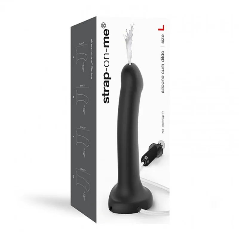 Strap-On-Me Silicone Cum Dildo Black Large (fluid not included)