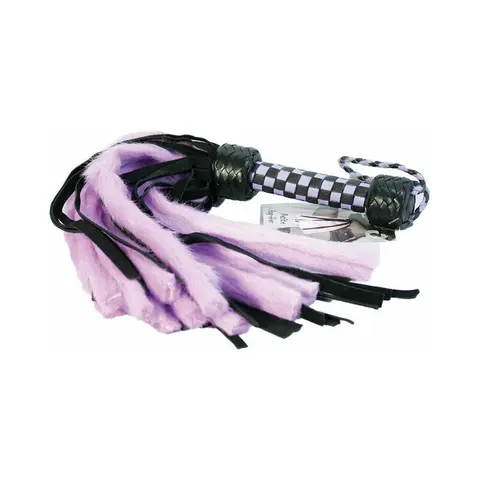 Suede & Fluff Mini Flogger in Purple