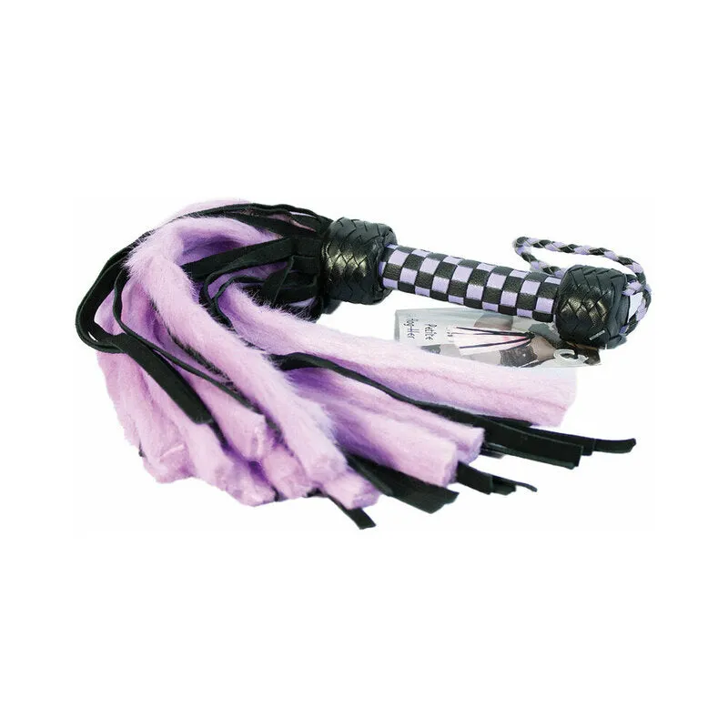 Suede & Fluff Mini Flogger in Purple