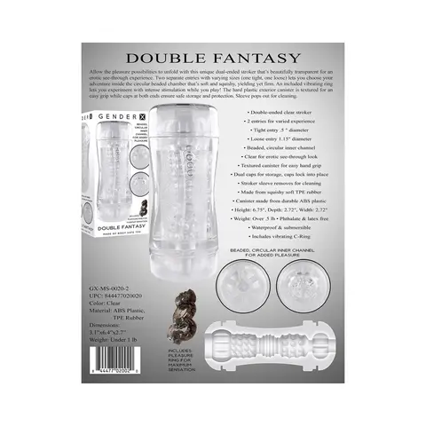 Gender X Double Fantasy Dual Entry Stroker Clear