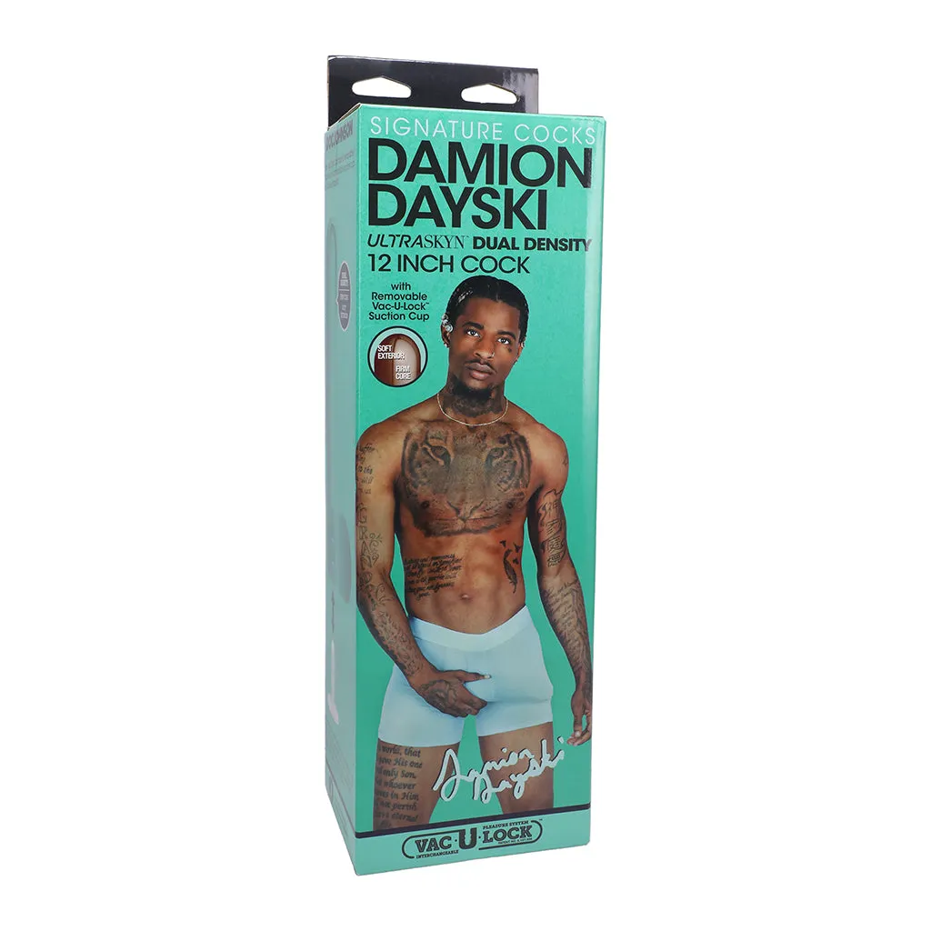 Signature Cocks Damion Dayski ULTRASKYN Cock with Removable Vac-U-Lock Suction Cup 12in Chocolate