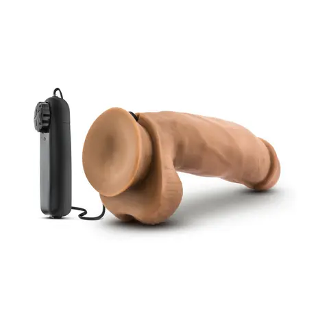 Loverboy MMA Fighter Remote-Controlled 7 in. Vibrating Dildo with Balls Tan