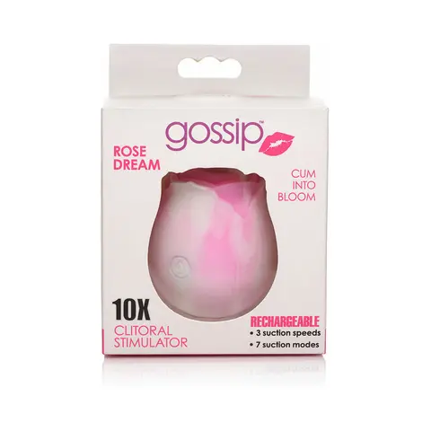 Curve Toys Gossip Cum Into Bloom Rechargeable Silicone Clitoral Stimulator Rose Flirt