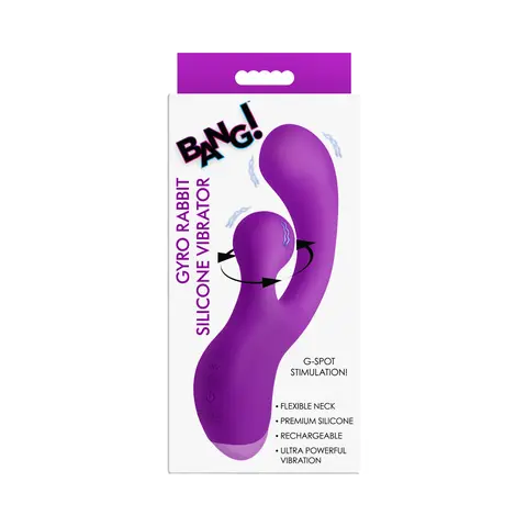 BANG! Gyro Rabbit Silicone Vibrator in Purple