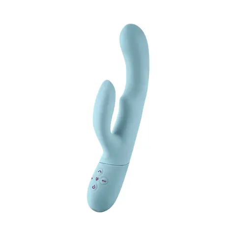 FemmeFunn Balai Rechargeable Silicone Swaying Motion Dual Stimulation Vibrator Light in Blue