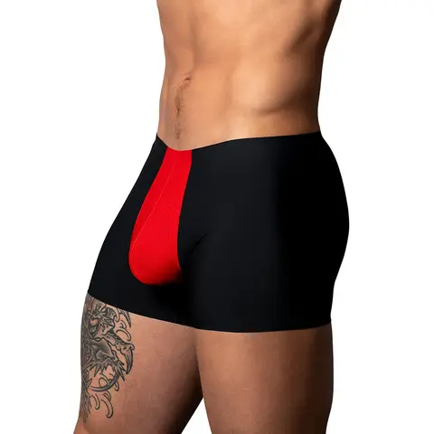 Male Power Hot Mesh Pouch Short Black/Red S