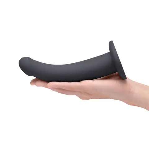 b-Vibe Essentials 7 in. Smooth Silicone Dildo Black