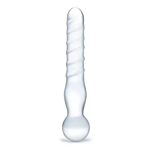Glas 8 in. Joystick Clear Glass Dildo