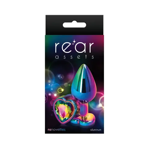 Rear Assets Metal Heart Plug Medium in Multicolor/Rainbow