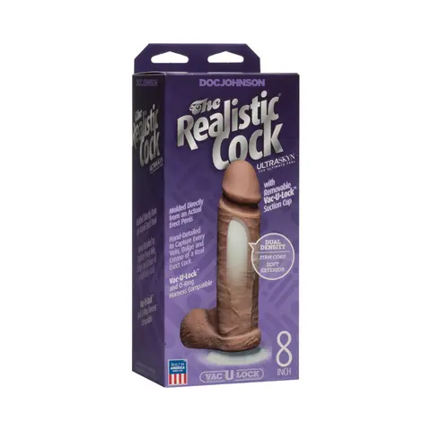 The Realistic Cock - UR3 - 8 Inch in Brown
