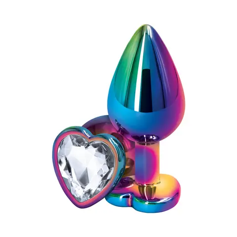 Rear Assets Metal Heart Plug Medium in Multicolor/Clear