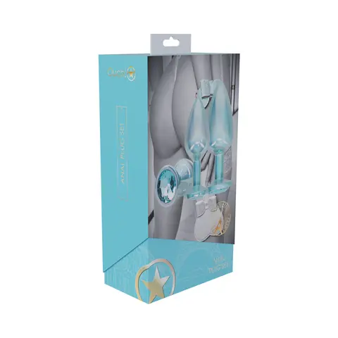 Ouch! International Paris Collection Metal Anal Plug Set in Blue