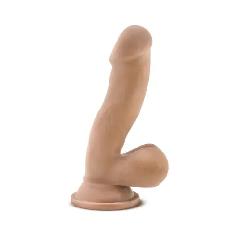 Au Naturel 6.5 in. Posable Dual Density Dildo with Balls Tan