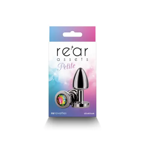 Rear Assets Petite Metal Anal Plug Gunmetal/Rainbow