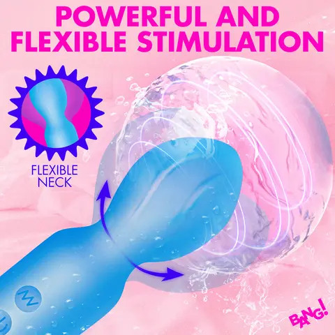 BANG! Vibrating Silicone Mini Wand in Blue