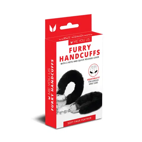 Me You Us Furry Handcuffs in Black