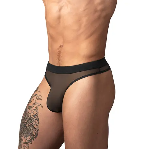 Male Power Mesh 2.0 Bong Thong Black L/XL