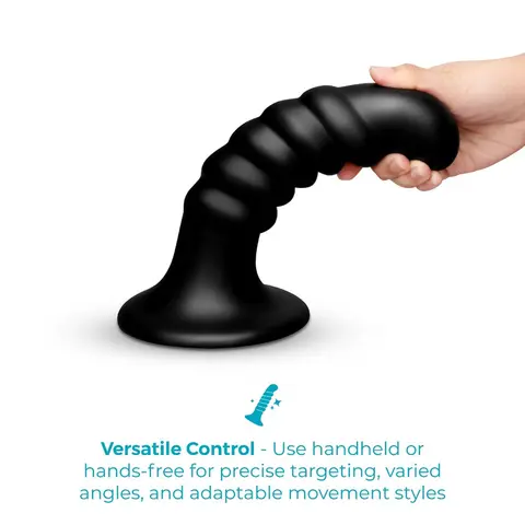 b-Vibe Krush 9.5 in. Curved & Ribbed Dildo with Suction Cup