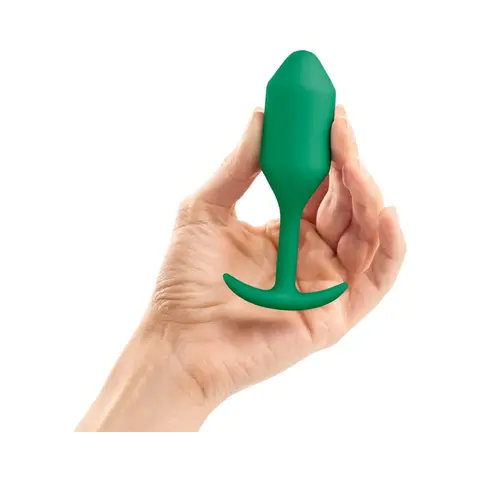 b-Vibe Snug Plug 2 Weighted Silicone Anal Plug in Green