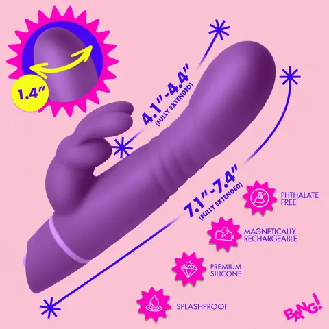 BANG! Silicone Rabbit Vibrator in Purple