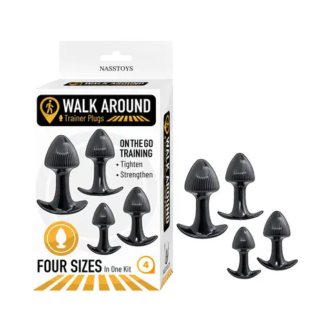 Walk Around Trainer Plugs 4-Piece Set in Black