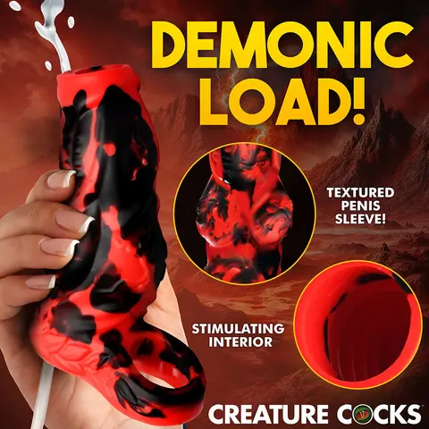 Creature Cocks Hell Hound Squirting Silicone Penis Enhancer Red