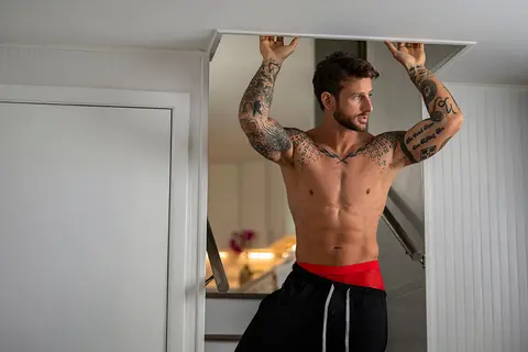 Male Power Mesh 2.0 Mini Short Red XL
