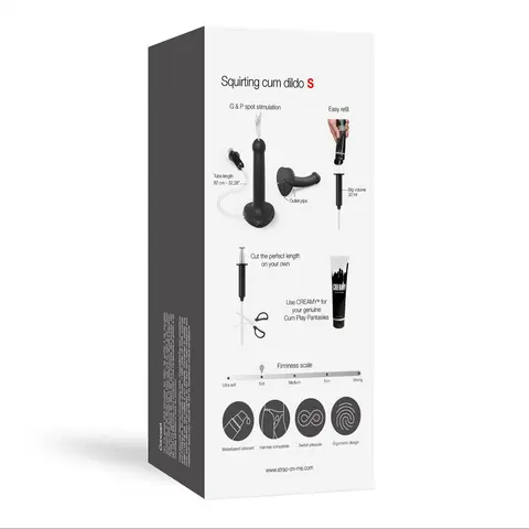 Strap-On-Me Squirting Cum Dildo Black Small (fluid not included)
