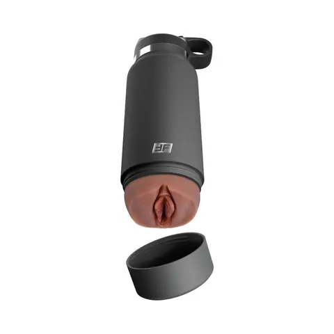 PDX Plus Fuck Flask Secret Delight Discreet Stroker Grey Bottle in Brown