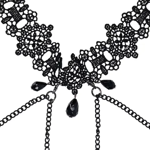Sportsheets Sex & Mischief Lace Collar with Nipple Ties