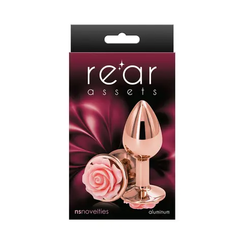 Rear Assets Rose Anal Plug Small in Pink