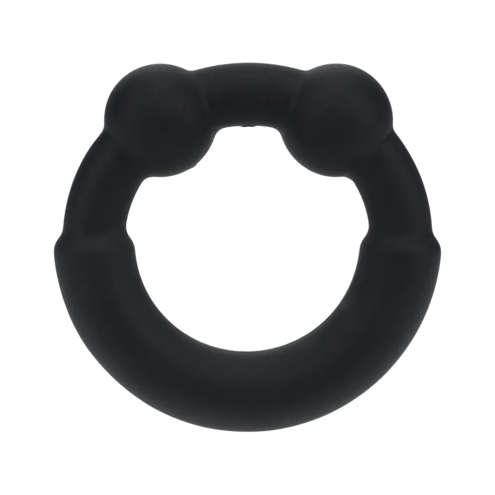 LEVELZ Metal & Silicone Cock Ring in Black