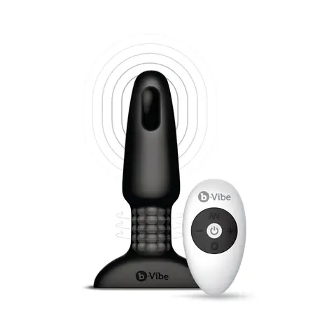 b-Vibe Rimming 2 Rotating and Vibrating Remote Control Plug in Black
