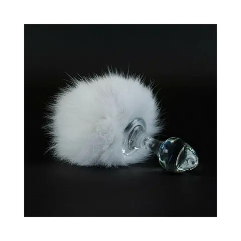 Crystal Delights Magnetic Bunny Tail Plug in White