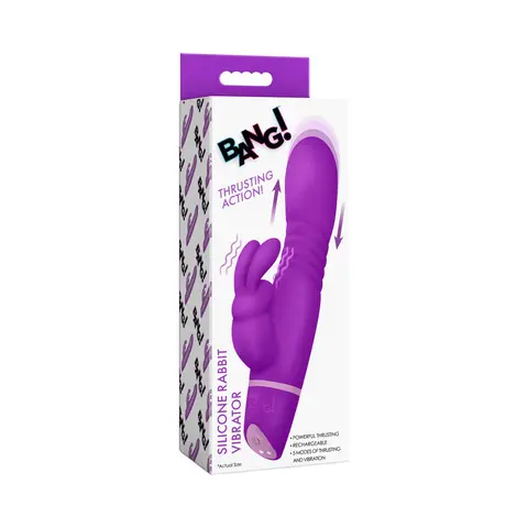 BANG! Silicone Rabbit Vibrator in Purple