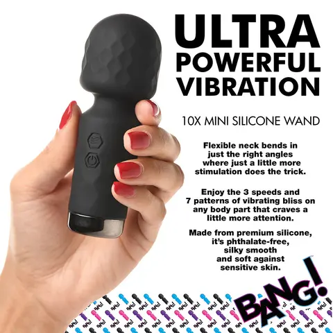 BANG! 10X Mini Silicone Wand in Black