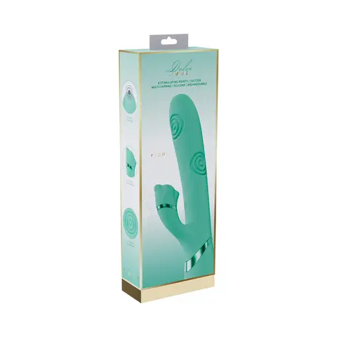 VIVE Fiore Rechargeable G-Spot Air Wave and Tapping Flared Clit Stimulator in Green