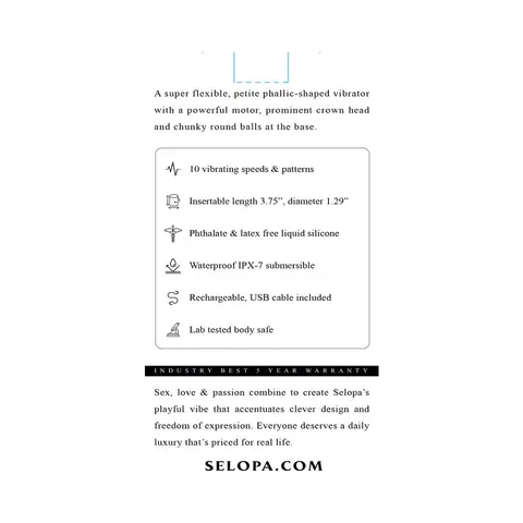 Selopa A Bit Nutty Floppy Phallic Mini Vibrator Pink